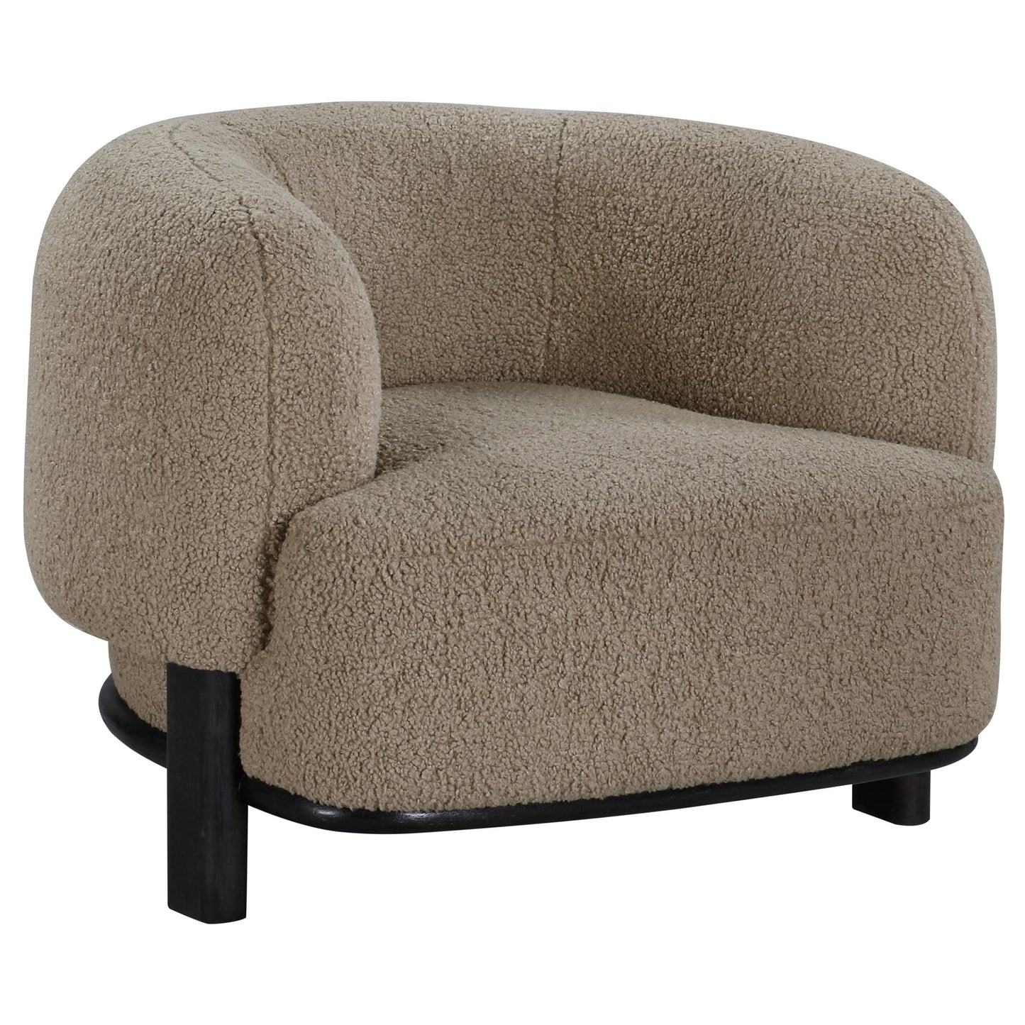 Coaster Home Furnishings - Lawler - Wood and Fabric - Upholstered Accent Chair with Barrel Back, Rounded Arms, and Cushioned Seat - Living Room - Brown and Black - 903170