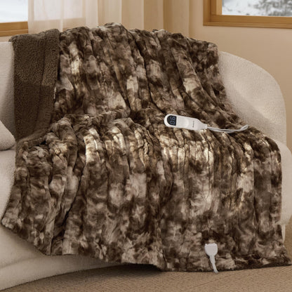 Bedsure Electric Blanket King Size - Dual Control Heated Blanket King Size, Fast Heating with 10 Time Settings & 10 Heat Settings, Warm Gift for Grandma (100x90 inches, Grey)