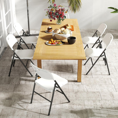 Real Relax Folding Chairs Set of 10, 650 Weight Limit Heavy Duty Large Backrest Folding Chair, Indoor and Outdoor Chairs for Wedding Backyard Activities White