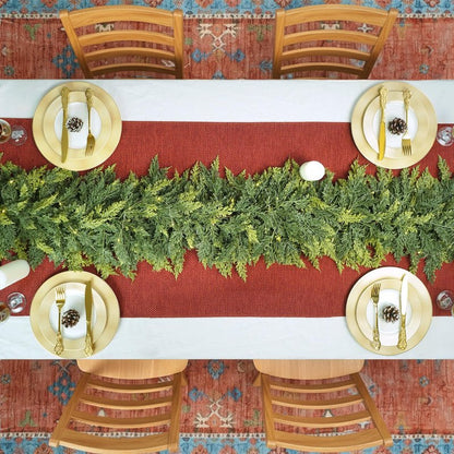F.ZEGAO 6FT Christmas Cedar Garland Thick & Lush, Real Touch Faux Greenery Christmas Garland for Mantle, Fireplace, Porch, Outdoor & Indoor Holiday Decorations, Not Include Light String (1 Pcs)
