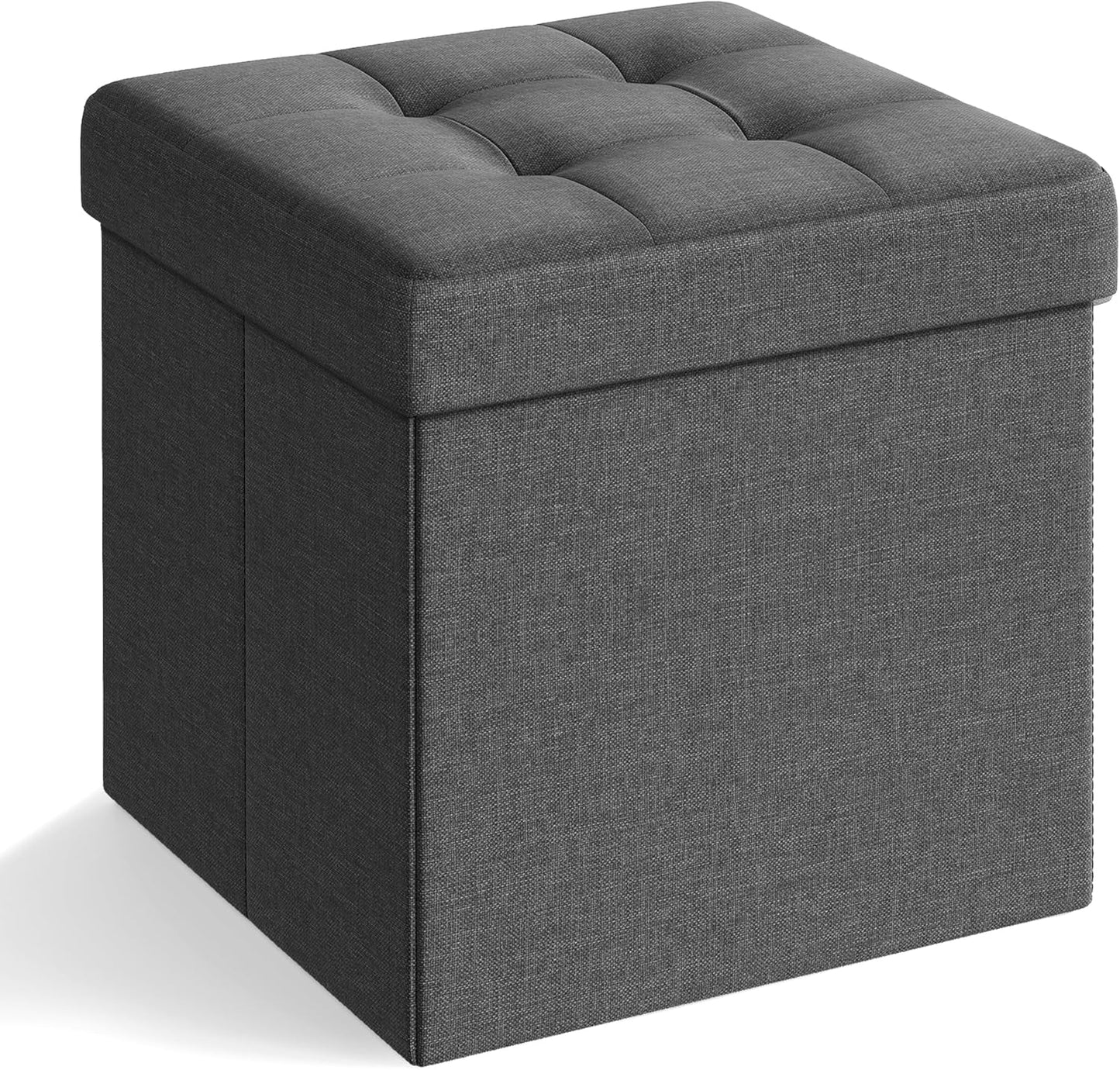 15 Inches 660 lb, ULSF27Z SONGMICS Storage Ottoman, Foldable Small Ottoman Foot Rest, Foot Stool, Cube Ottoman