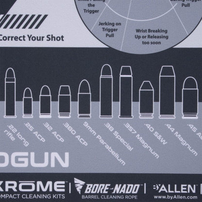 Allen Company Krome Handgun Shooting Range & Cleaning Mat, 16.5" L x 11" W, Black/Gray