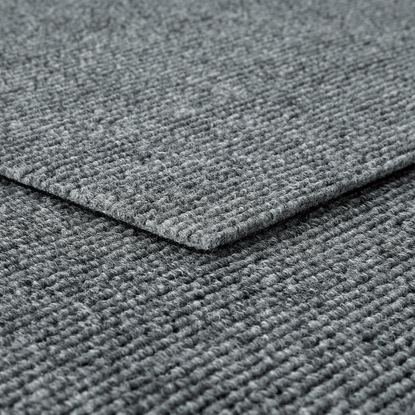 Livelynine 16-pcs Carpet Tiles Peel and Stick Carpet Squares Self Adhesive Gray Rug Tiles with Padding Sticky Flooring Remnants 11.8x11.8 Waterproof Stick on Floor Tile for Bedroom Basement Home