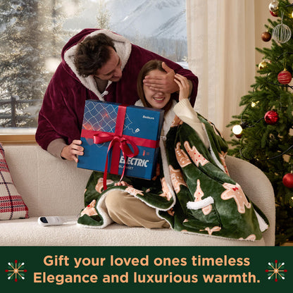 Bedsure Heated Blanket Wearable Shawl - Electric Wrap Poncho Blanket Hoodie for Adult, Birthday Gifts for Mom Women, Sherpa Heating Throw with 4 Time Settings & 6 Heat Settings, 55x64 inches, Grey