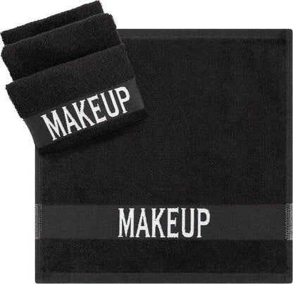 Cotton Paradise Makeup Remover Towels - 100% Cotton 12x12 Inch Soft Black Face Cloths | 4 Pack
