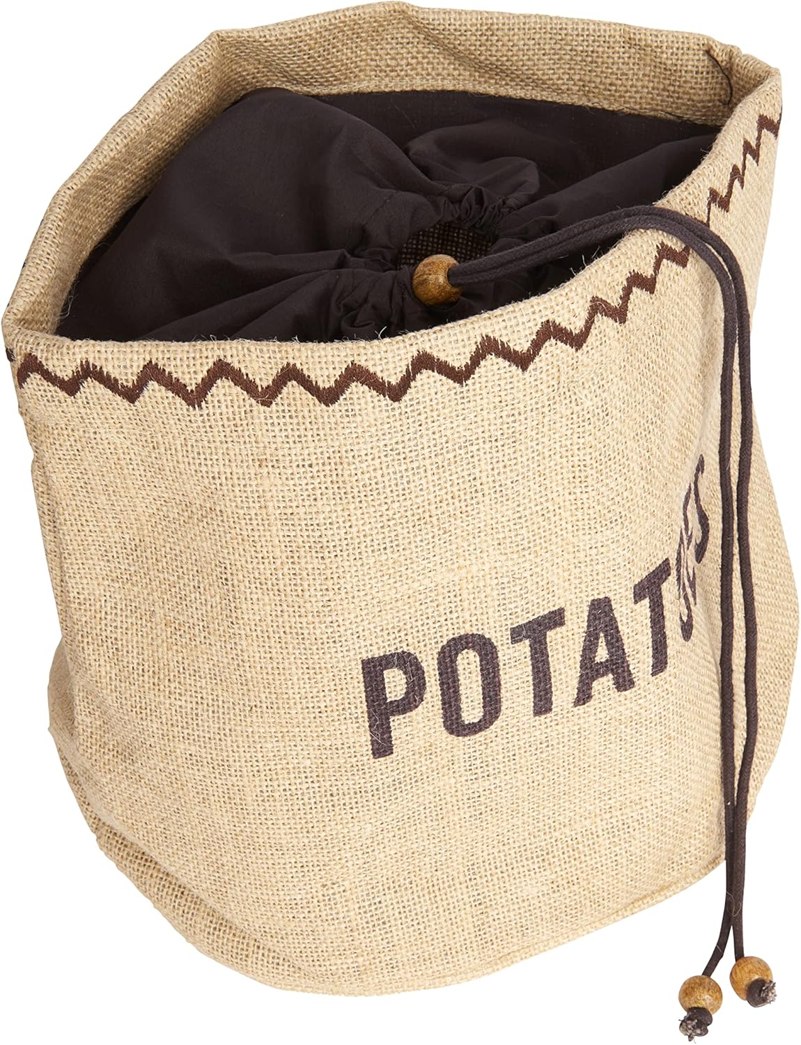 Natural Elements Potato Bag with Blackout Lining, Hessian, 24 x 24 cm, Brown
