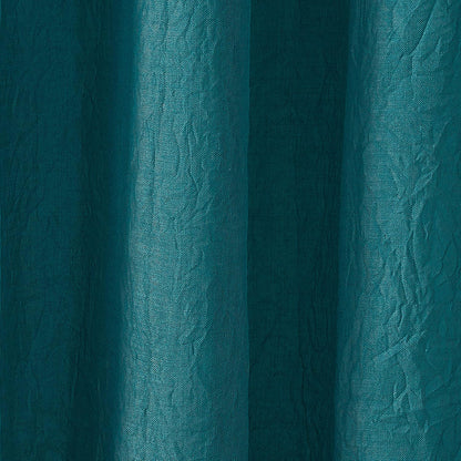 No. 918 Tayla Crushed Texture Semi-Sheer Curtain Panel, 50" x 95", Marine, Rod Pocket