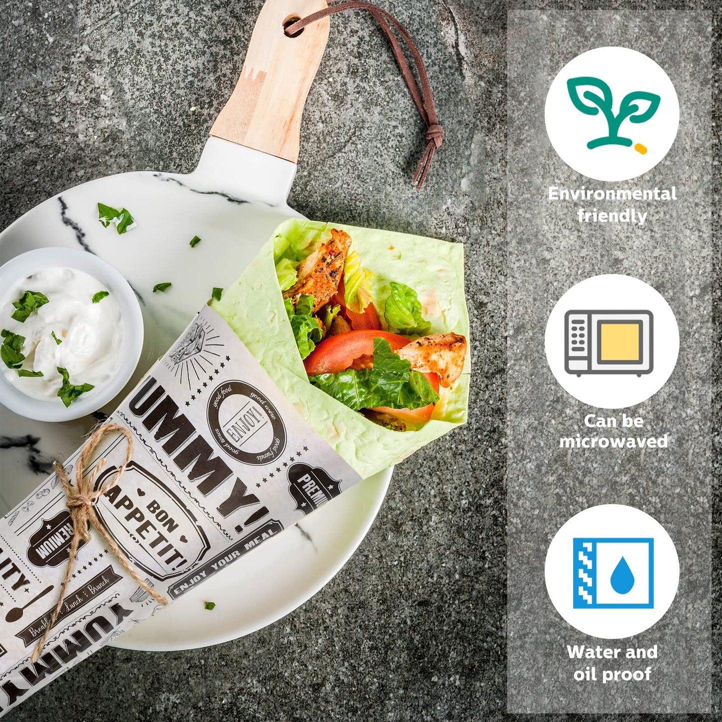 Chinco 150 Pieces Newsprint Wax Paper Sheets Newspaper Theme Food Wrap Paper Grease Resistant Tray Liners Waterproof Wrapping Tissue Food Picnic for Kitchen Baking Parchment