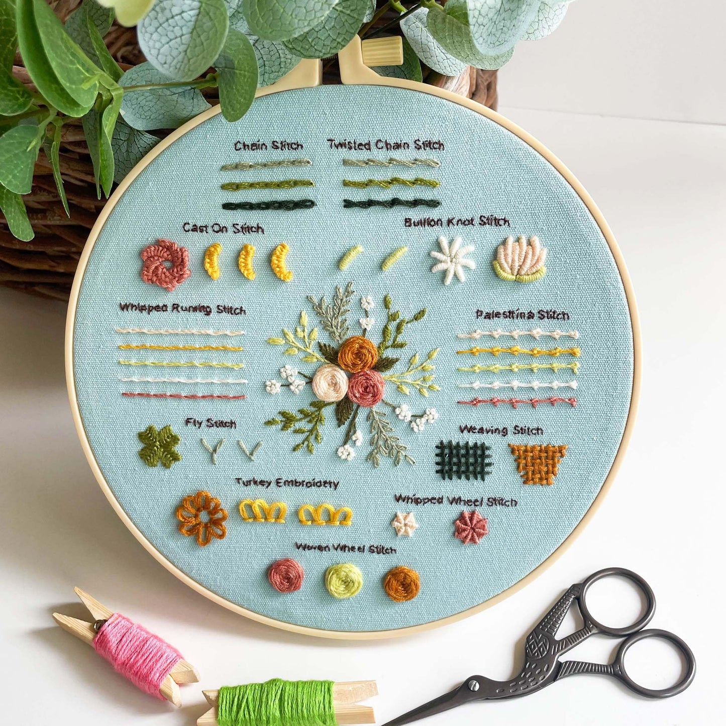Myfilicity Embroidery Beginners Stitch Practice kit, 3 Embroidery Starter Kits, Learn 30 Different Stitching Techniques for Craft Enthusiasts to Hand-Stitch Fabric and Learn Embroidery Skills…