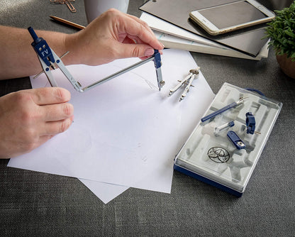 Drafting Compass for Geometry Set - Drawing Compass Geometry Set for Drafting, Math and Making Circles with Large Extension Beam for School, Drafting, Engineering and Architecture