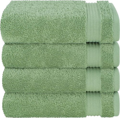 Cotton Paradise Hand Towels - 100% Turkish Cotton, Soft & Absorbent | 4-Piece Sage Green Set