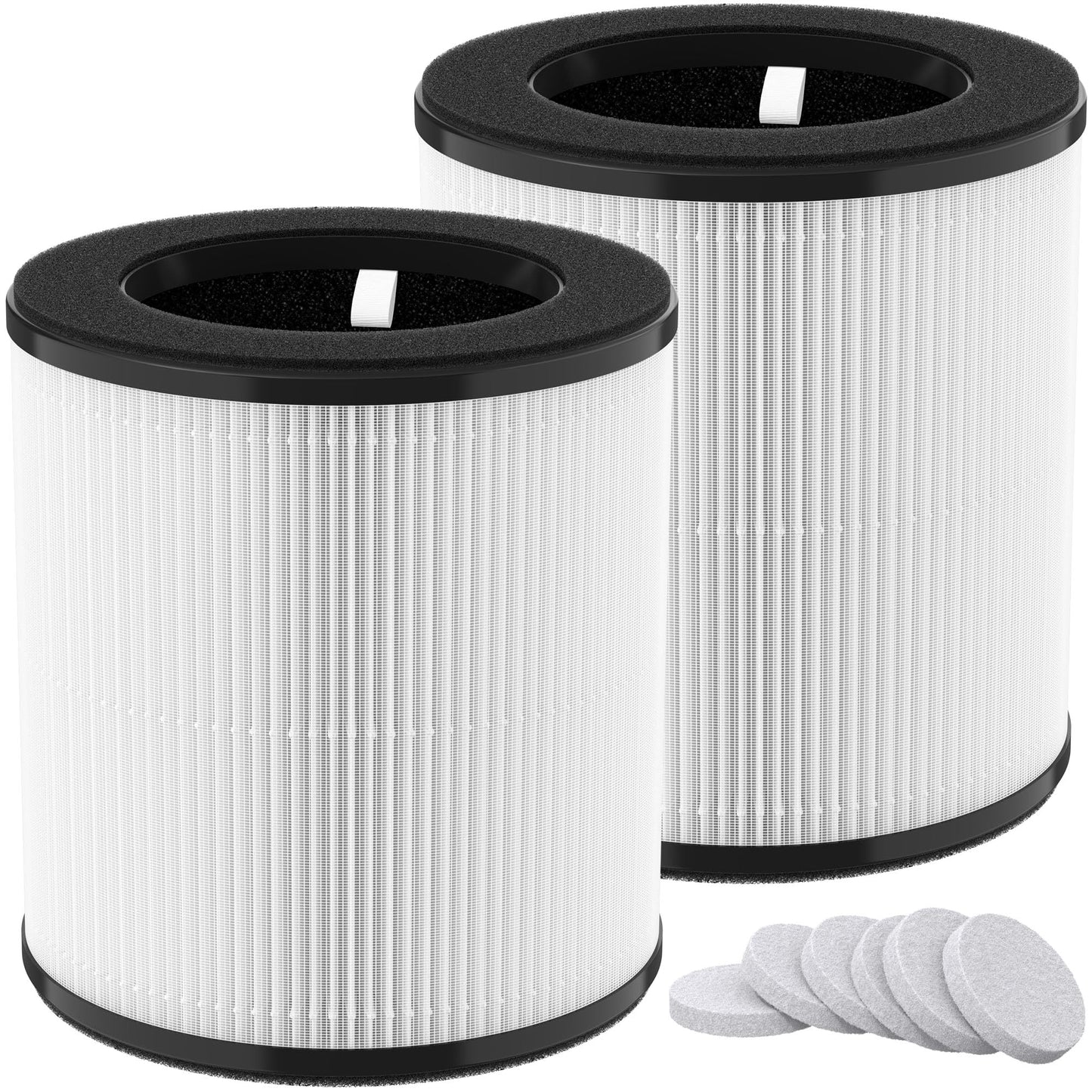 XBWW 2 Packs D10 Replacement Filters Compatible with Tailulu D10 Air Purifi-er, 3-in-1 Filter of D10 Premium Filter, Activated Carbon Filter with Extra 6 Pieces Aroma Pads