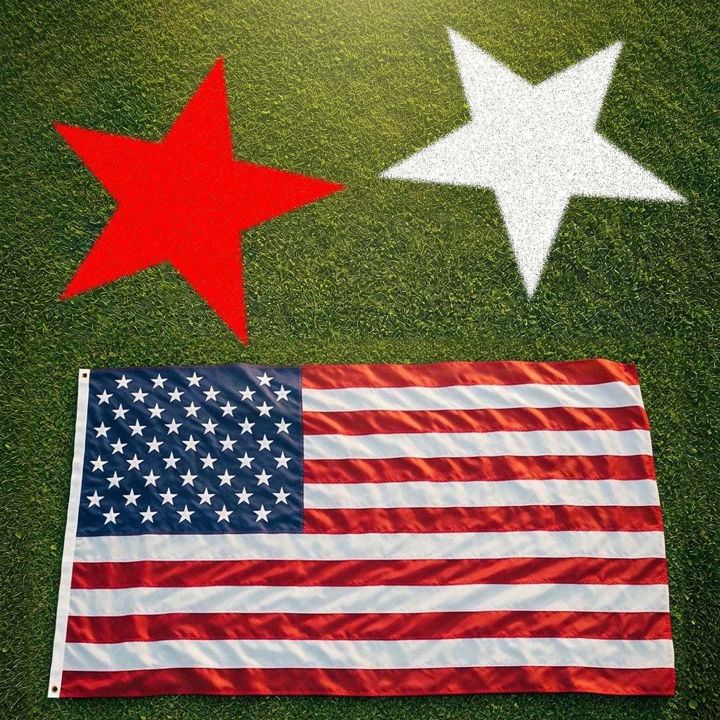 Cinnvoice 35 x 35 Inch Star Stencil Reusable Plastic for Yard, Walls, Fabric, Canvas, Flag, DIY Crafts and Independence Day Project