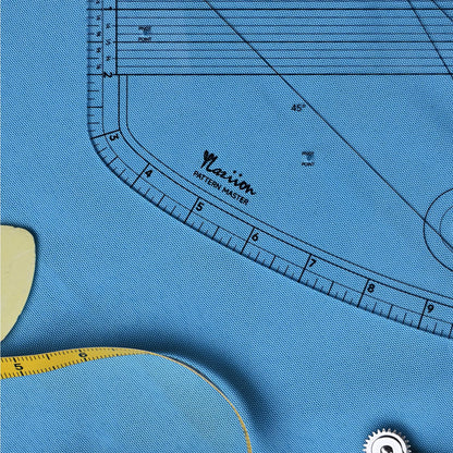 YLaziion 16" Imperial Acrylic Pattern Master Ruler, Clear 16THS Multi-Purpose French Curve Ruler, 45°& 60° Angle Lines, 3mm Non-Yellowing Hip Curve, Vary Form Curve Ruler for Sewing Pattern Making