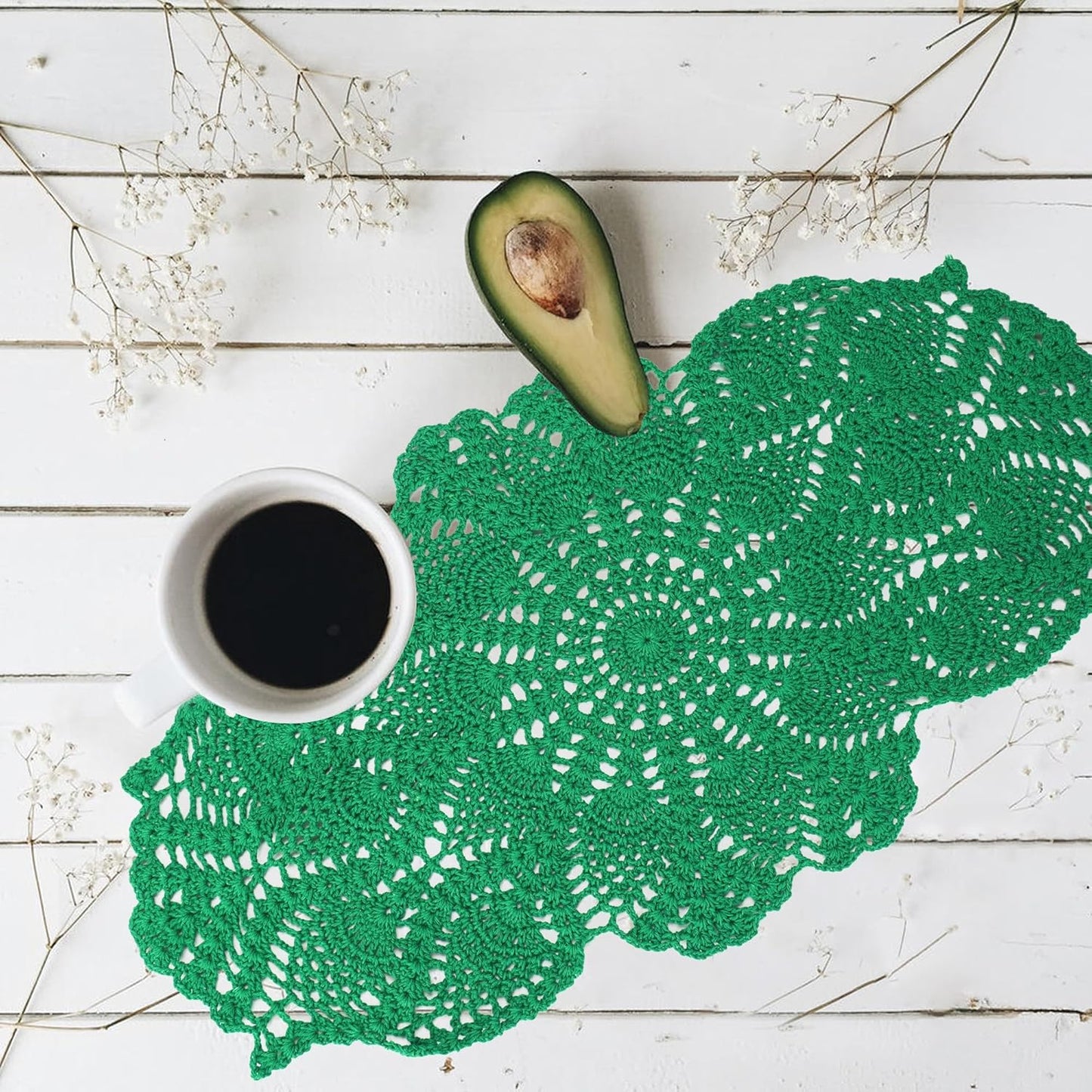 23 12 Inch One Piece x Oval Doilies Crochet for Dressers and End Tables Crafts Disposable Small Valentines Doilies