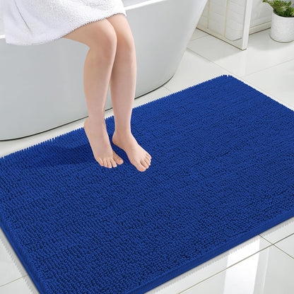OLANLY Large Bathroom Rugs - Extra Soft Chenille Bath Mats | Quick Dry, Machine Washable, 47x32, Royal Blue