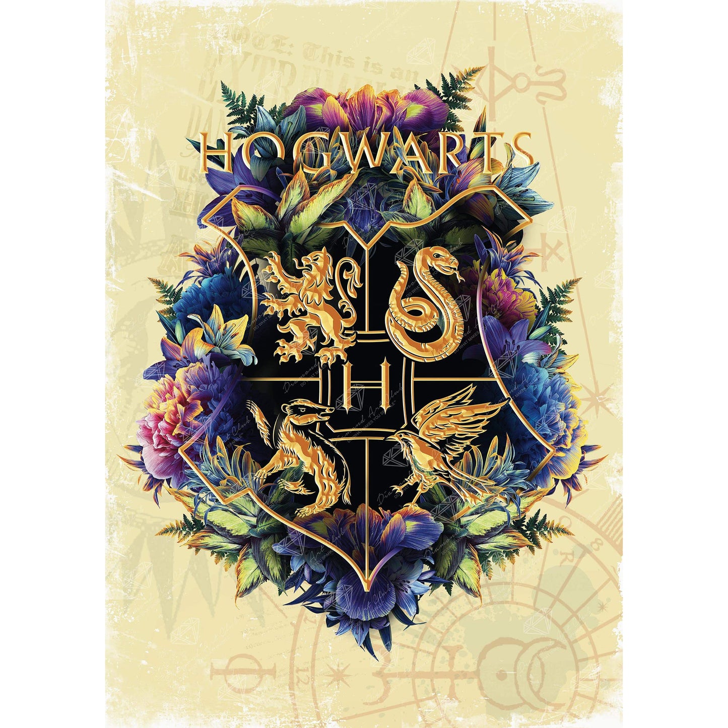 DIAMOND ART CLUB Hogwarts Crest - Fine Oddities Diamond Painting Kit, Fun DIY Crafts for Adults, Square Diamond Art Canvas, 17" x 24" (43 cm x 61 cm)