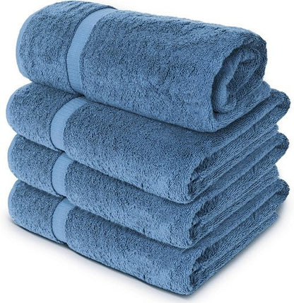Chakir Turkish Linens | Luxury 100% Cotton Turkish Towels - Soft, Absorbent, Extra Large (30x60 Inches, Set of 4 - Wedgewood)