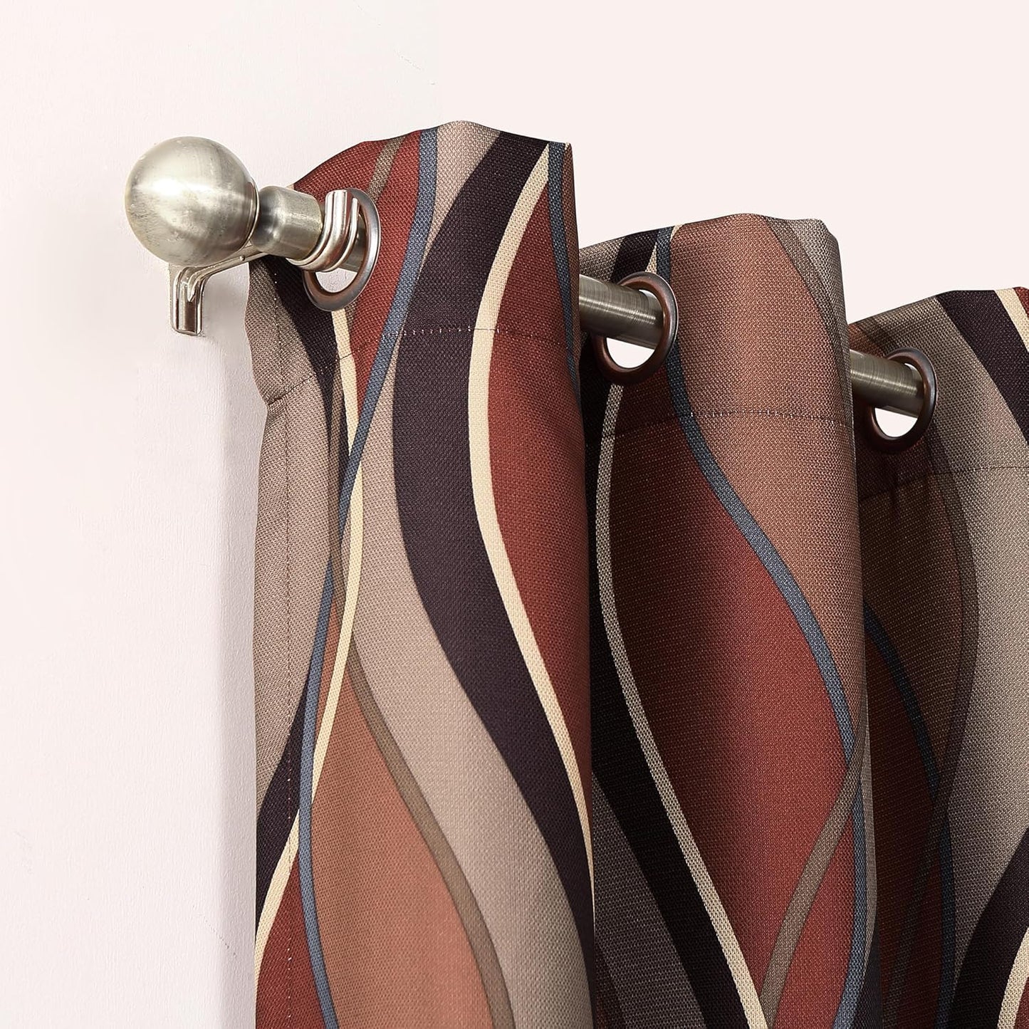No. 918 Intersect Ogee Print Semi-Sheer Grommet Curtain Panel