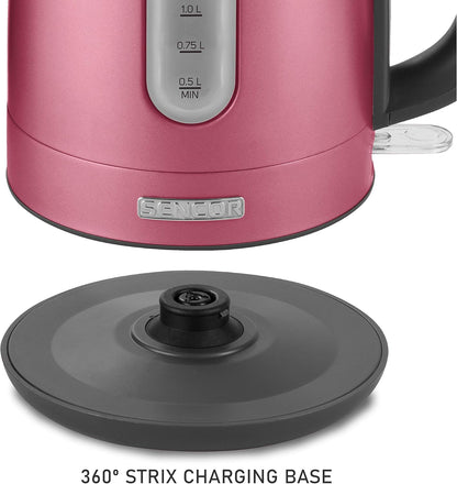 Sencor SWK1774RD 1.7L Stainless Steel Electric Kettle, 1500W Fast Boil