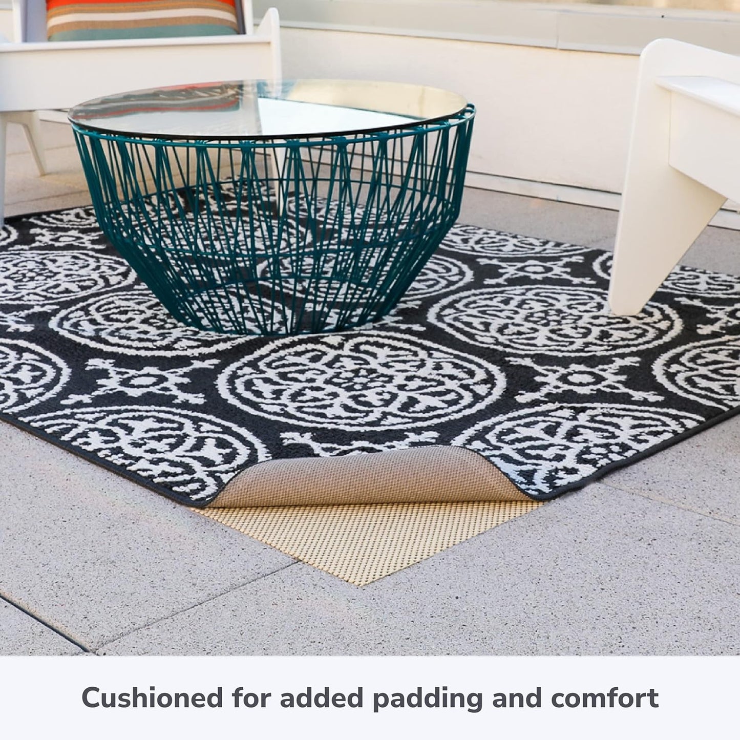 Slip-Stop Super Grip Outdoor Rug Pad - USA-Made Non-Slip Gripper for Hardwood Floors, 2 x 3 ft