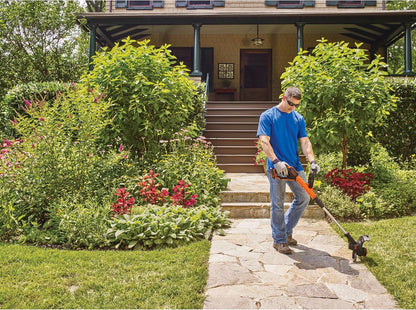 BLACK+DECKER 20V MAX Cordless String Trimmer & Edger - 12 Inch, 2-Speed Control, 2 Batteries & Charger Included