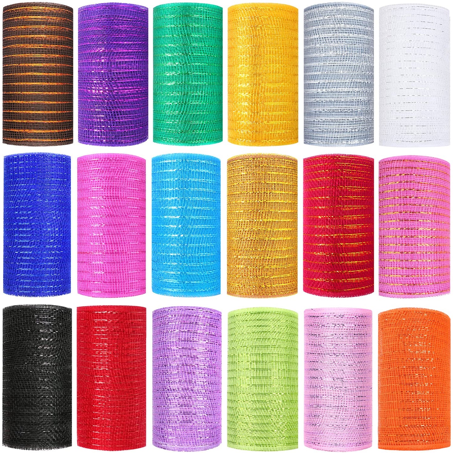 MIKIMIQI 2 Pack Deco Mesh 5.9 Inch x 30 Feet Decor Mesh Ribbon with Metallic Foil Deco Mesh Wreath Supplies Ribbons Mesh Roll for Spring Wreaths, Swags, Craft, Party Decoration (Green)