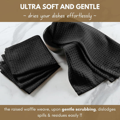 16x26 inches, 6-Pack, Native Fab Cotton Kitchen Towel with Hanging Loop Waffle Weave Kitchen Towels for Cleaning