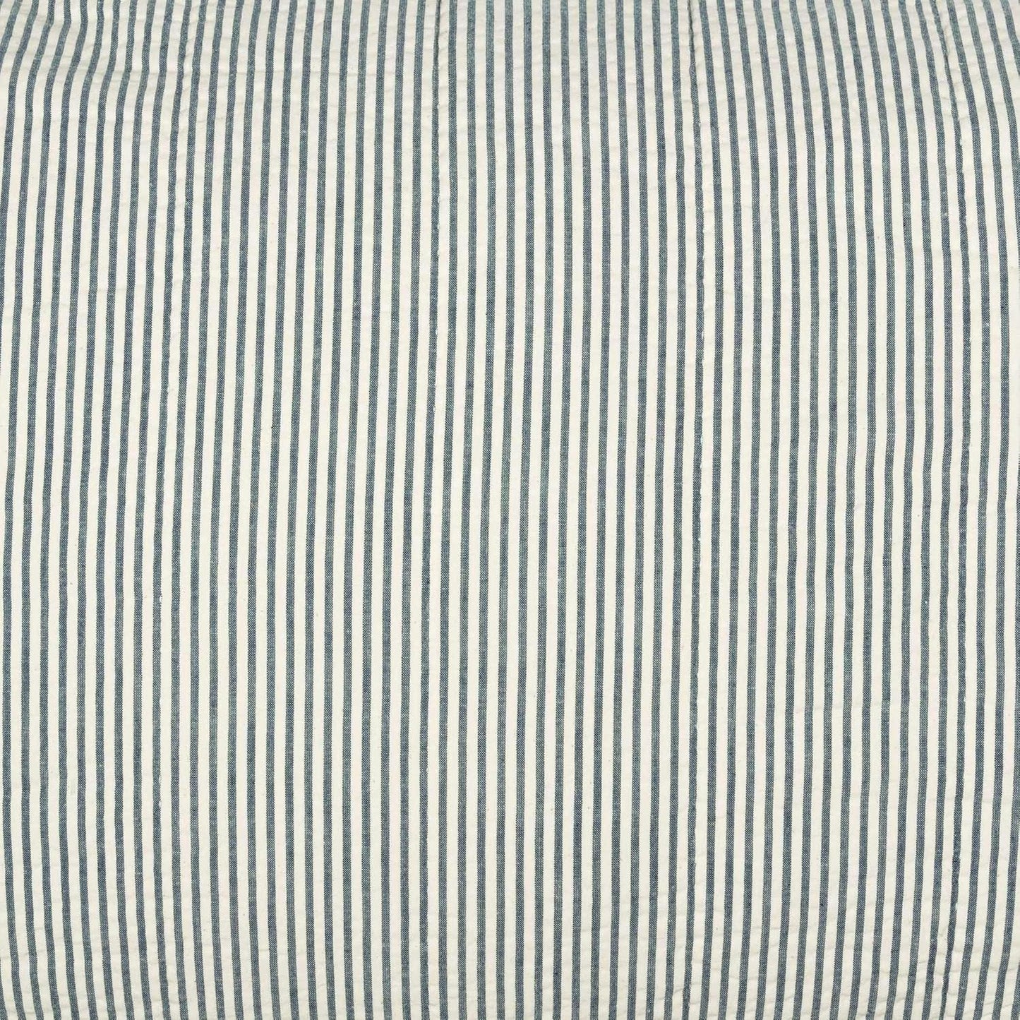 VHC Brands Hatteras Seersucker Blue Ticking Stripe Standard Sham, 21x27