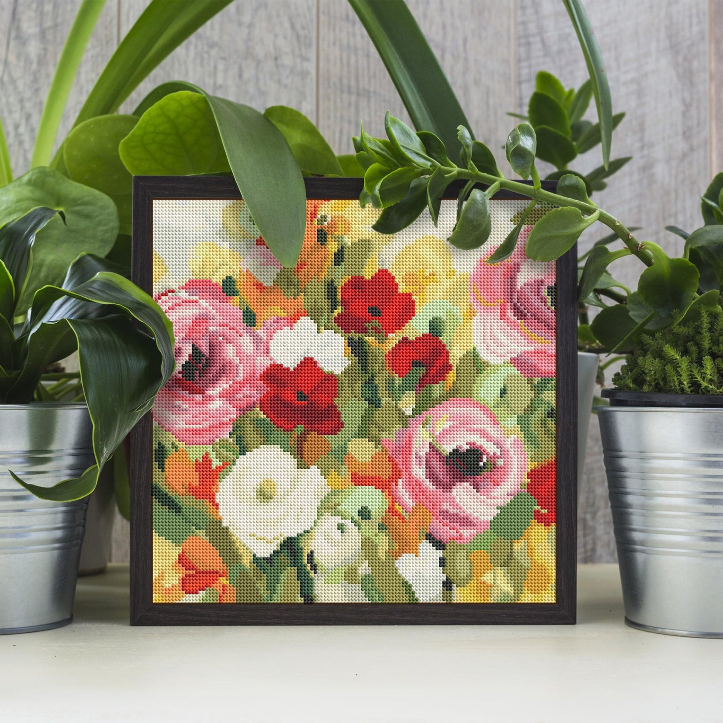 DIAMOND ART CLUB Lea's Garden Diamond Painting Kit, Fun DIY Crafts for Adults, Round Diamond Art Canvas, 13" x 13" (33 cm x 33 cm)