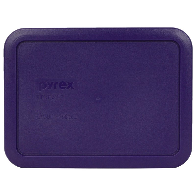 Pyrex 7210-PC 3-Cup (1) Purple, (1) Turquoise, & (1) Edamame Green Food Storage Replacement Lids - Made in USA