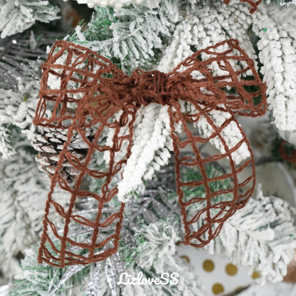 LIZLOVESS Brown Mesh Burlap Wired Ribbon 2.5" x 10 Yards Rustic Wrapping Ribbon Net Ribbon for Christmas Home Decor Wedding Gift Wrapping Tree Topper Bows Wreaths Craft Supplies Thanksgiving Autumn