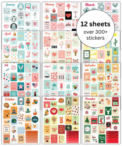 Lamare Seasonal Planner Stickers for Journaling – Aesthetic, Inspirational, and Fun Monthly and Holiday Calendar Stickers for Adults Planner for Scrapbooks & Notebooks