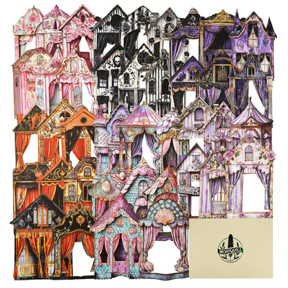 Moriquill 60PCS Doll House Stickers – Retro Cardstock Ephemera Set with Large Hollow Designs for Scrapbooking Journaling Decorative Crafts and DIY Projects