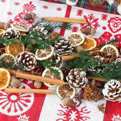 Wlicon Christmas Potpourri Bowl Filler, Natural Pinecone, Cinnamon Sticks, Dried Orange Slices, Star Anise, Acorns for Crafts for Christmas Wreath Vase Filler Christmas DIY Crafts Party Decor