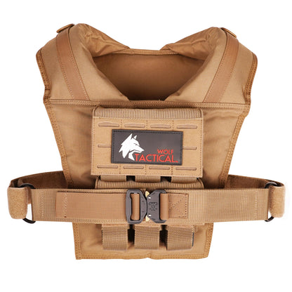 Wolf Tactical Men’s Weight Vest - Adjustable Weighted Vest for Strength Training, 25 LB Tan