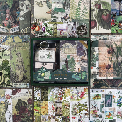 Scrapbooking Supplies Kit, Aesthetic Junk journaling Supplies, Scrapbook Kit with Bullet Journaling Stickers, Stationary Set, Vintage Ephemera Collage Craft Supplies Gift for Adults Women Beginner