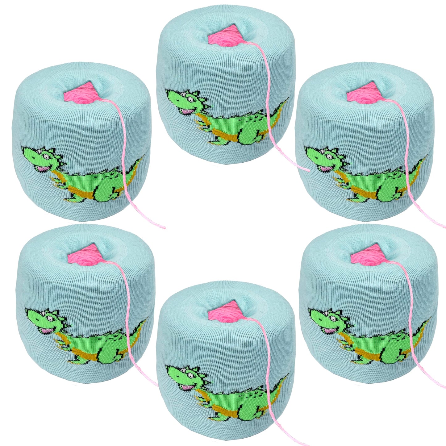 MasBros Yarn Ball Sleeve Yarn Cozy Yarn Cake Holder Skein Coat Anti-Tangle Cover for Center Pull Yarn Ball of Sizes from 3 oz to 6 oz 6 PCs (Rex Blue)