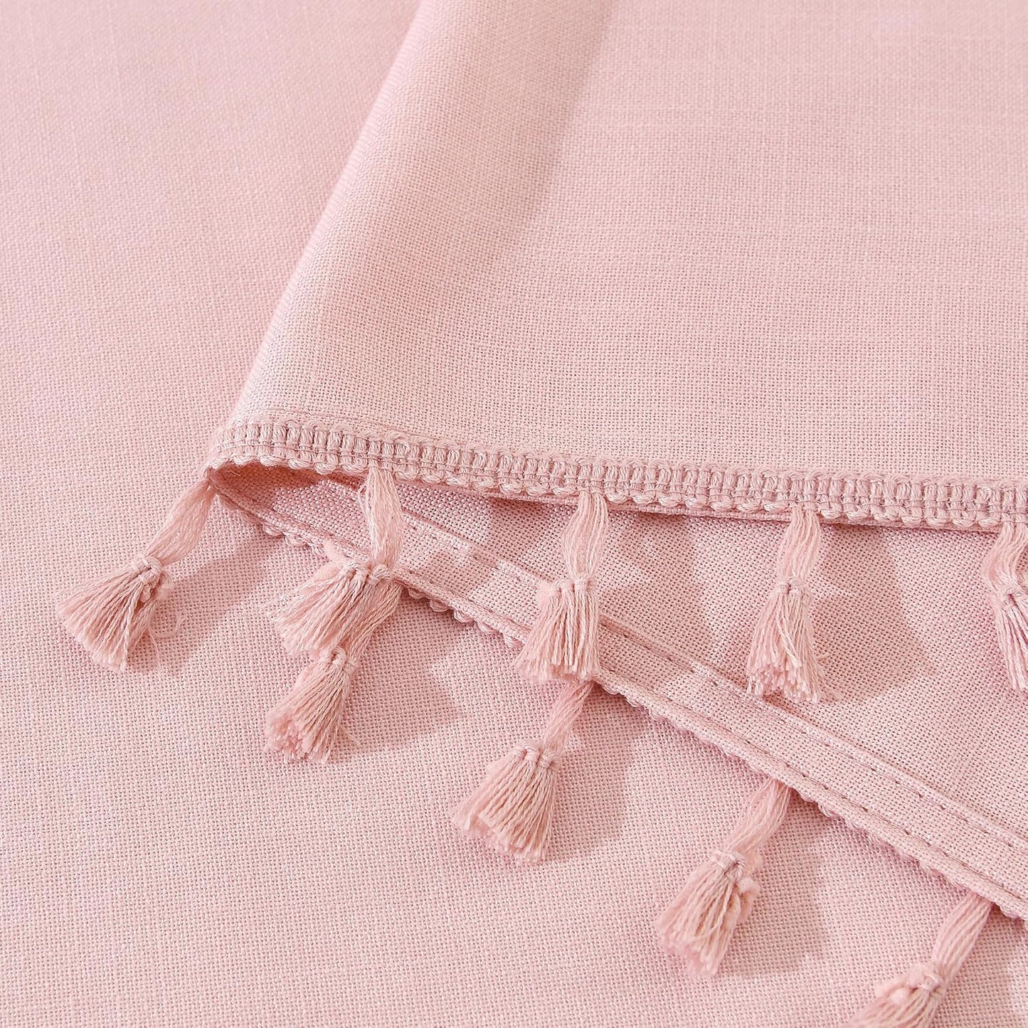 84 Inches 2 52X84 Pink Boho Linen Curtains for Girls Bedroom Nursery Room Long Panels Bohemian Drapes with Tassels Kids