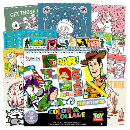 Fashion Angels Disney Pixar Toy Story Color & Collage Portfolio Set, Includes 15 Posters & 450 Stickers, Creative Art Activity Kit for Kids Ages 6+