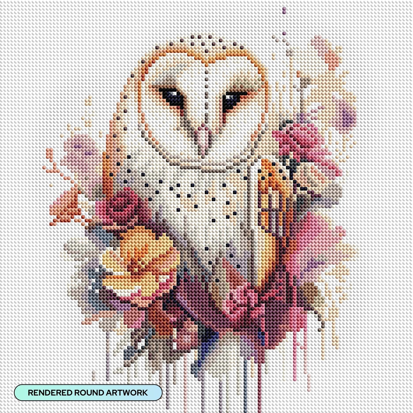 DIAMOND ART CLUB Austere - Owl Diamond Painting Kit, Fun DIY Crafts for Adults, Round Diamond Art Canvas, 13" x 13" (32.8 cm x 32.8 cm)