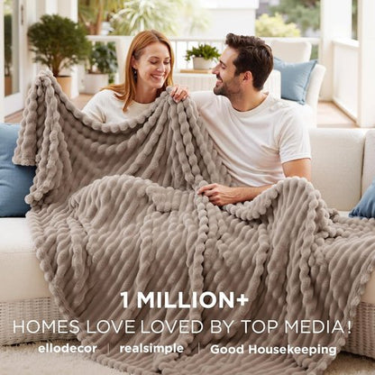 Bedsure GentleSoft Light Brown Fleece Blanket - Cozy, Soft Couch Throw for Women | 108x90 Inches