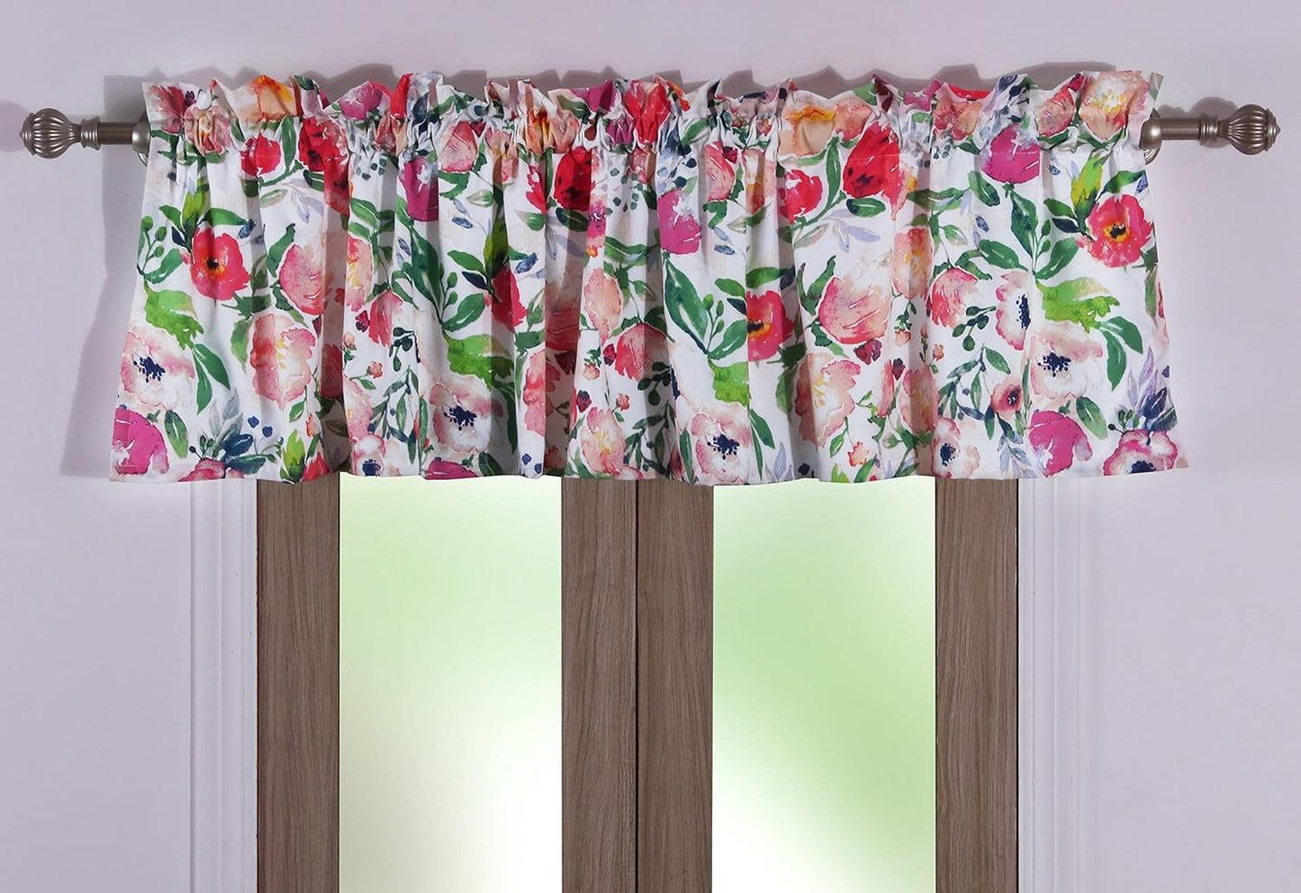 Blossom Watercolor Floral Window Valance by Barefoot Bungalow - 84 W x 19 L inches