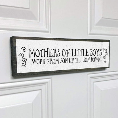 Mom Wood Signs - Medium Wood And Metal for Mothers Of Little Boys