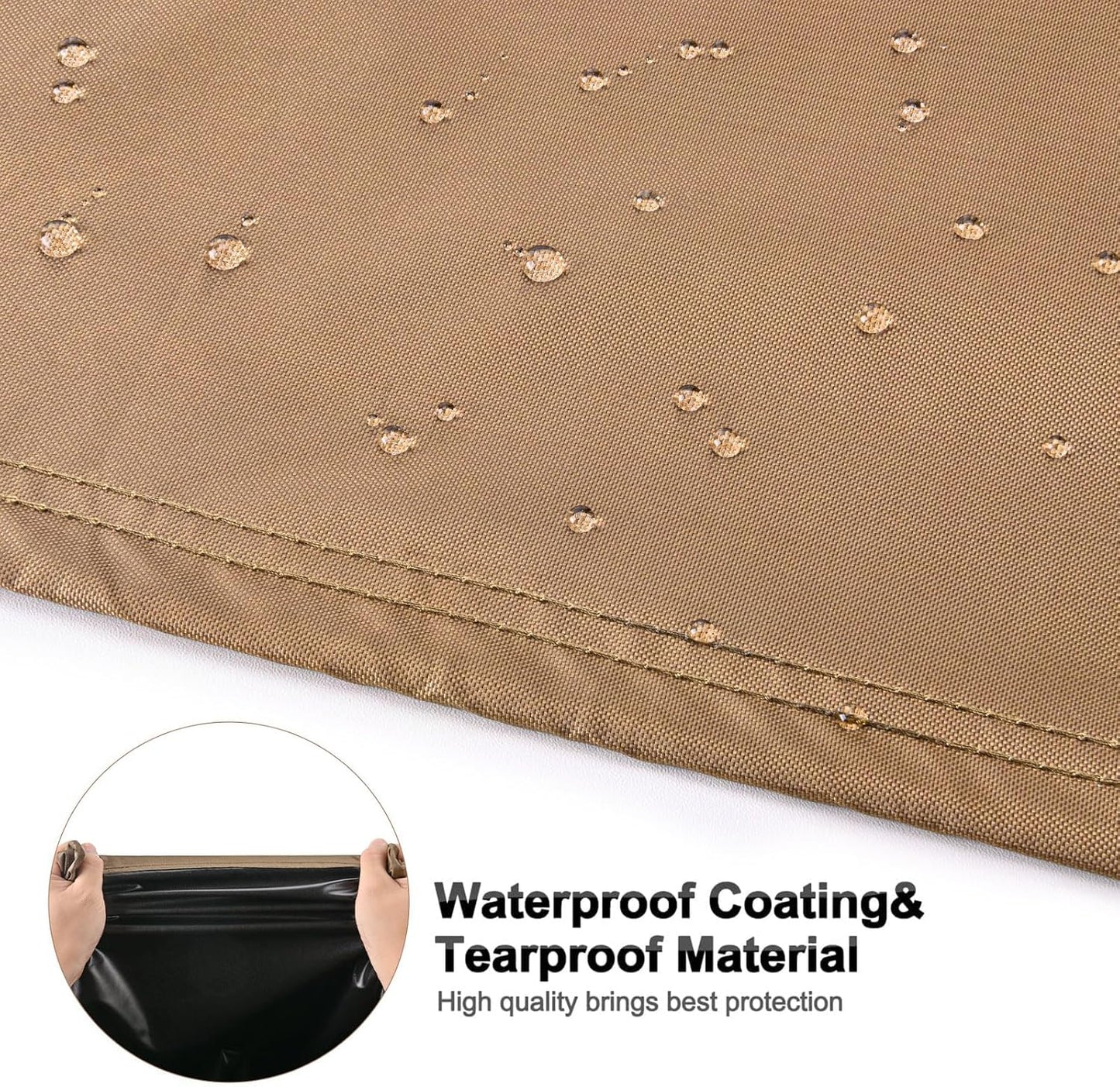Mrrihand Waterproof Heavy Duty Central Air Conditioner Cover for Outside Units, Brown, Large AC Cover for Winter