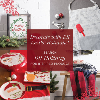 DII Holiday Dining Table Linen Collection Tartan Holly Plaid, Round Christmas Tablecloth, 70" Round, Red & Green