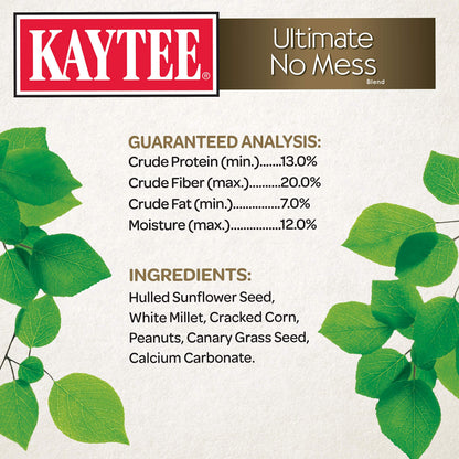 Kaytee Wild Bird Ultimate No Mess Wild Bird Food Seed For Cardinals, Finches, Chickadees, Nuthatches, Woodpeckers, Grosbeaks, Juncos and Other Colorful Songbirds, 9.75 Pound