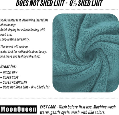 18 Pack 16 28 inches MOONQUEEN Premium Hand Towels - Quick Drying - Microfiber Coral Velvet Highly Absorbent Towels