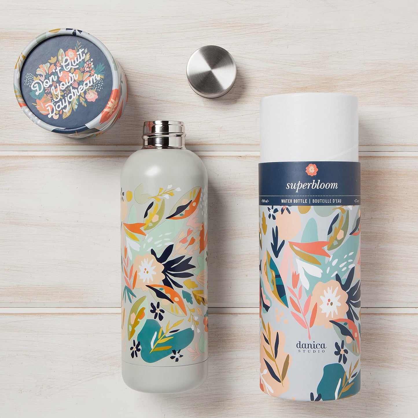 Danica Studio Superbloom Stainless Steel Water Bottle, Hot or Cold 17 Oz