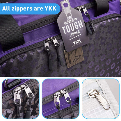 BatlFrist Rolling Sewing Machine Bag with Universal wheels,Sewing Machine Carrying Case with YKK zipers, Compatible most Standard Brother, Singer, Bernina, Sewing Machines (Dark Purple)